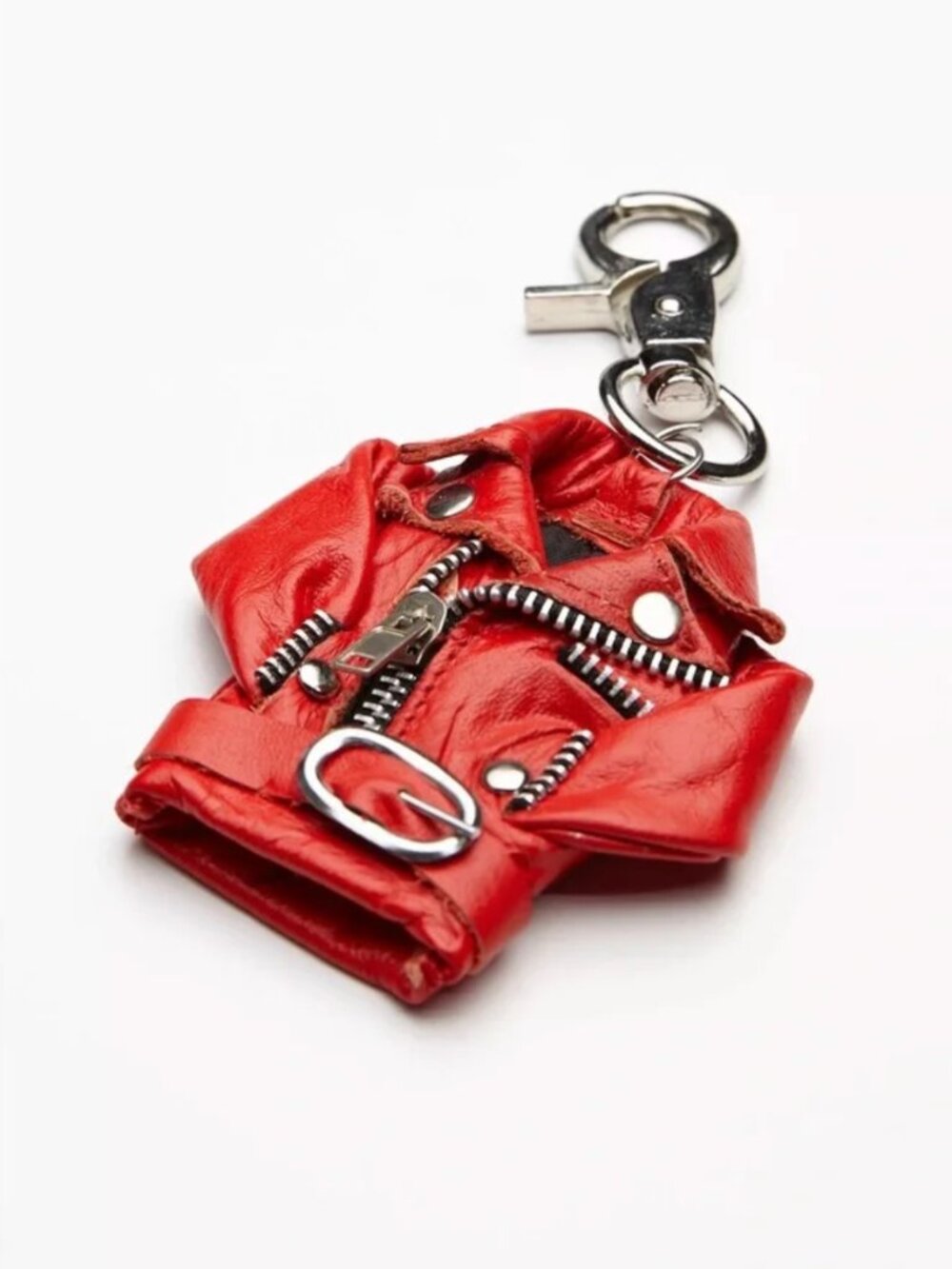 Free People x Understated Leather Mini Moto Leather Jacket Keychain Bag Charm